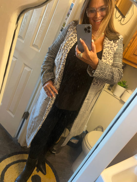 Mystree - Mixed Media Long Coat