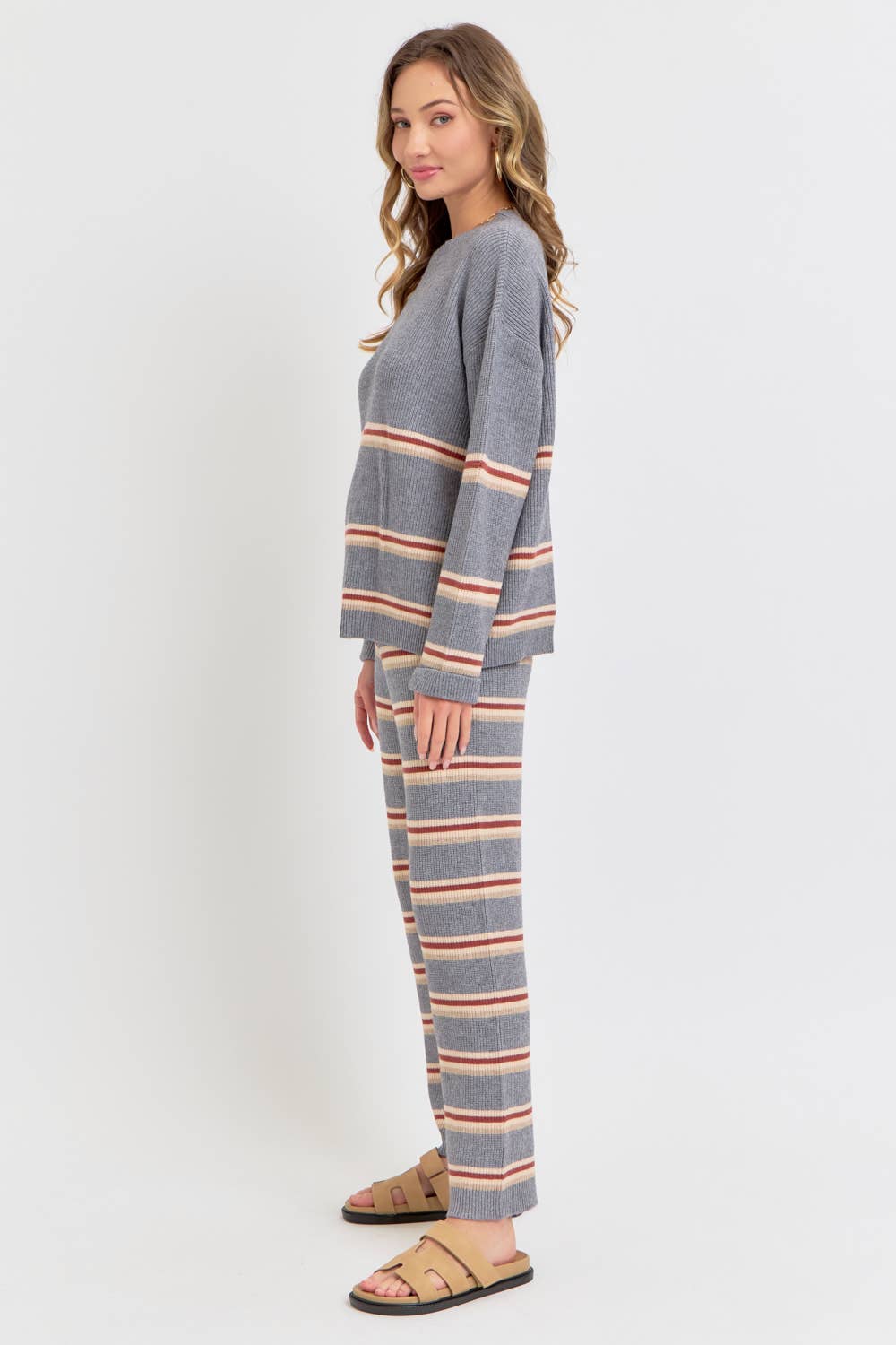 Sweet Lovely by Jen - KNIT STRIPED PULL-ON-PANTS