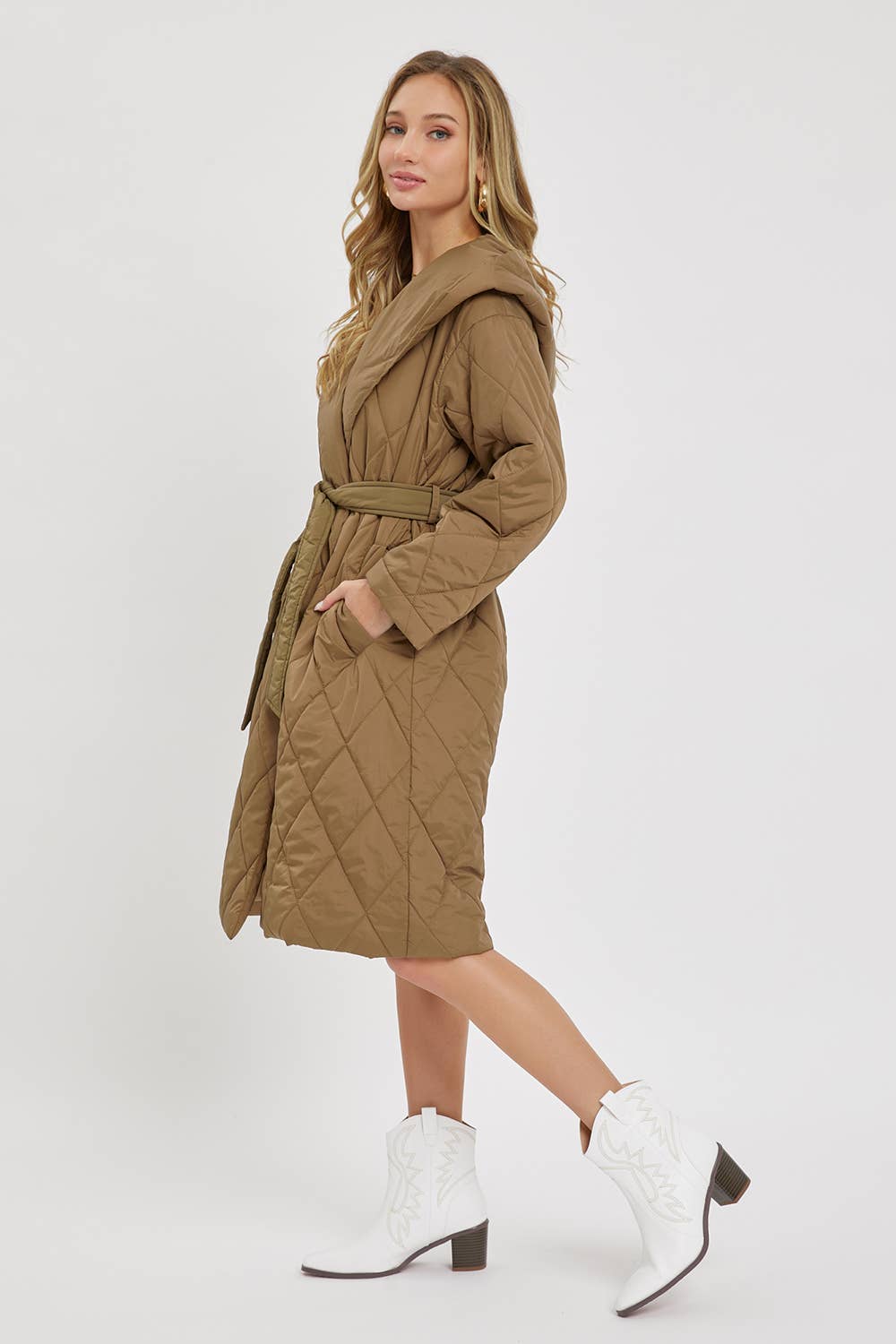 Sweet Lovely by Jen - QUILTED PUFFER COAT/JACKETDIAMOND QUILTED