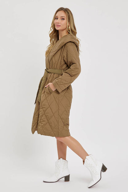 Sweet Lovely by Jen - QUILTED PUFFER COAT/JACKETDIAMOND QUILTED