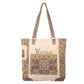 Clea Ray Canvas Bags & Clothing - Vintage Flower With Large Front Pocket Canvas Tote