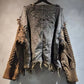 Luxe & Leather by Madonna & Co - Textured Sweater with Denim Trim-Shacket