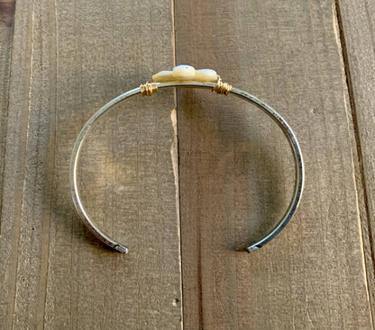 Nellie Pratt Artisan Jewelry - That's Darling- shell silver cuff bracelet