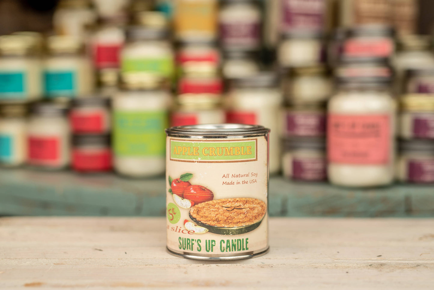 Surfs Up Candle - Apple Crumble Paint Can Candle - Vintage Collection