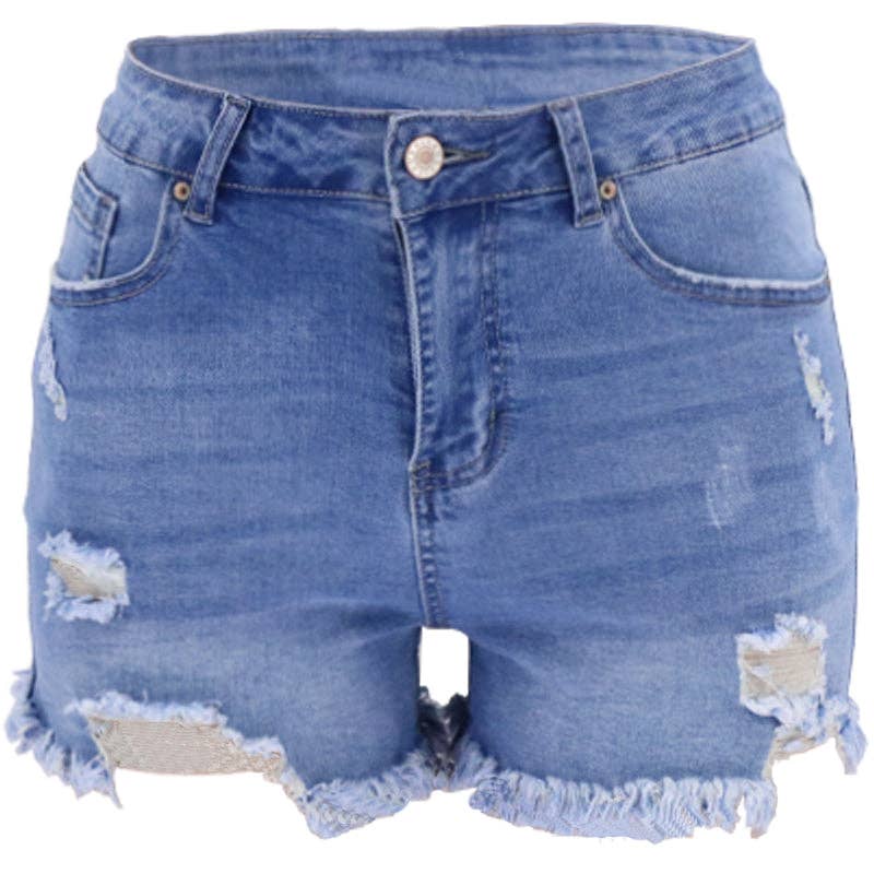 Lovesoft - Women's High-rise Ripped Stretch Summer Denim Shorts