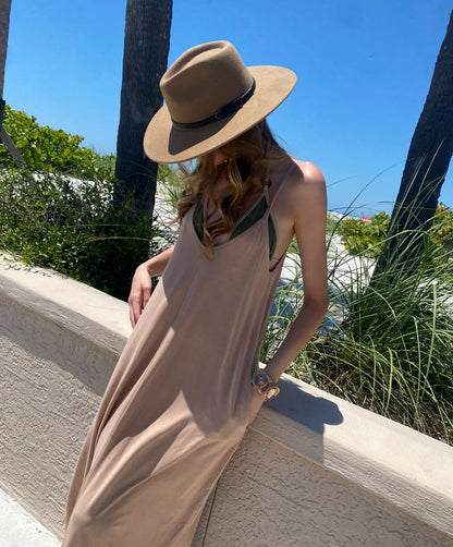 Maxi Dress adjustable strap & side pockets