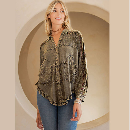 Young Threads - Bohemian Elegance: Stonewashed Rayon Top (ALSO IN PLUS)