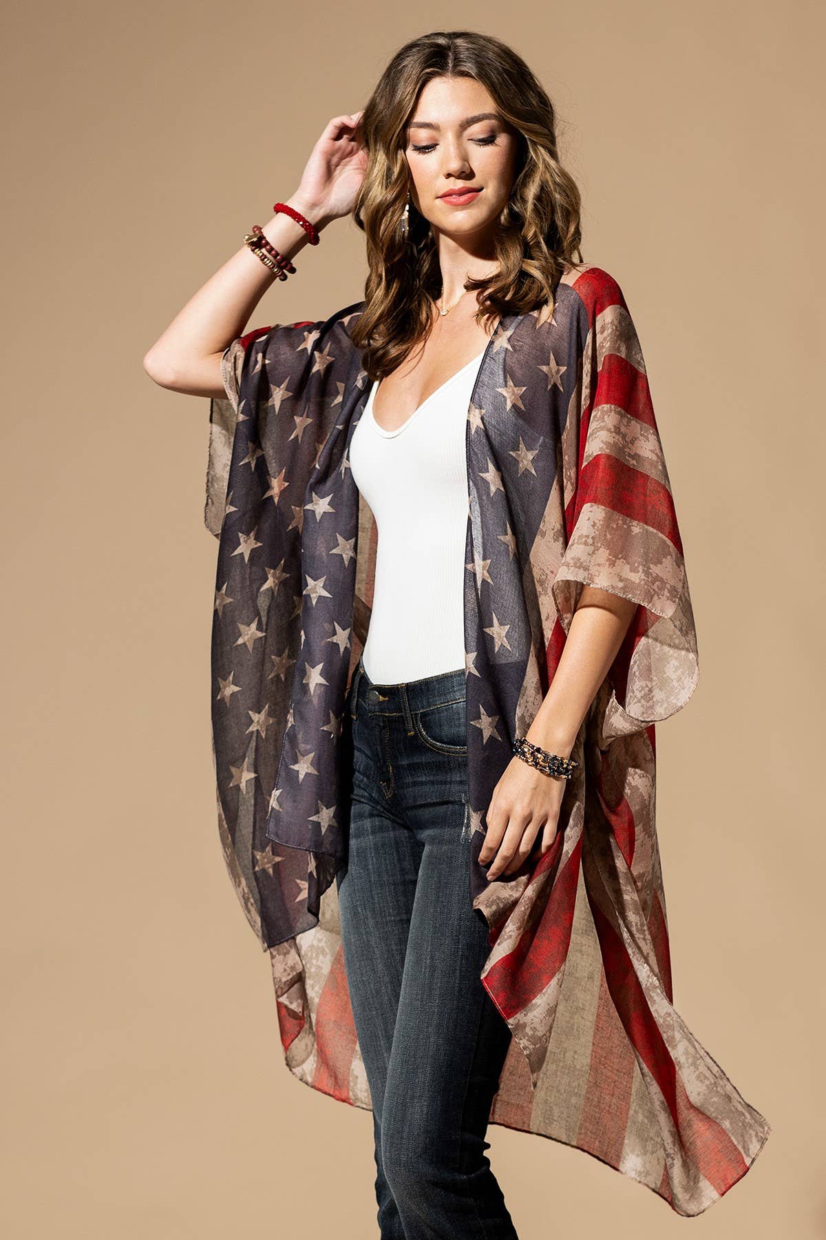 Urbanista - Vintage Stars & Stripes Kimono