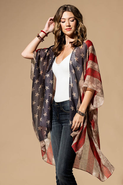 Urbanista - Vintage Stars & Stripes Kimono