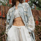 Oversize crochet denim jacket ￼