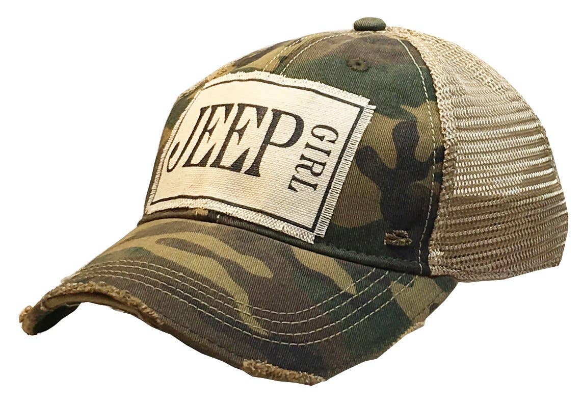 Vintage Life - Jeep Girl Distressed Trucker Cap