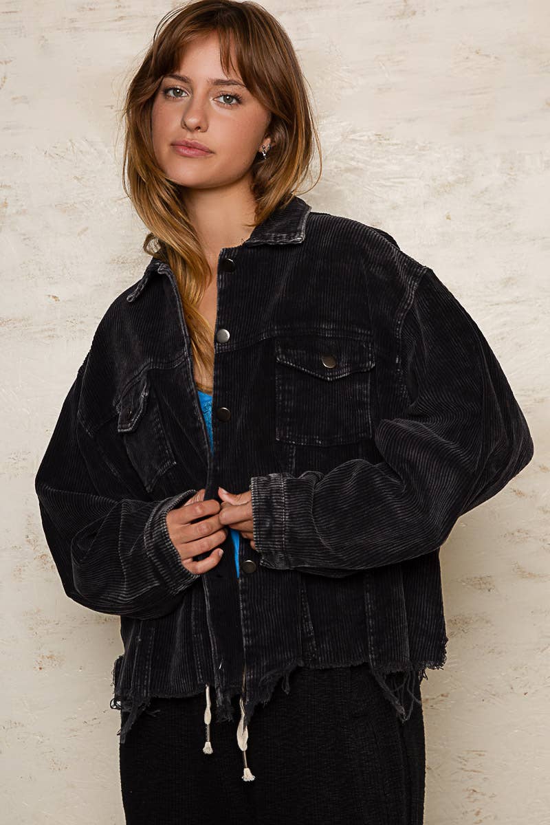 Pol Black Corduroy Jacket