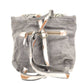 Clea Ray Canvas Bags & Clothing - Small Canvas Print & Cowhide Trim Backpack
