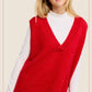 La Miel - MCS3589-Oversized Soft Knit Sweater Vest with Side Slit