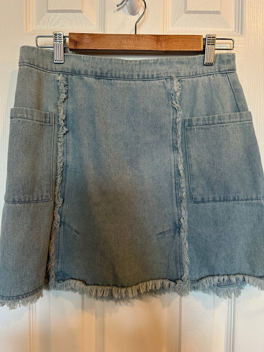 Denim Freyed Skirt