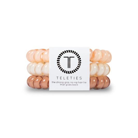 TELETIES - Spiral Hair Coils | Large| For the Love of Nudes Hair Ties
