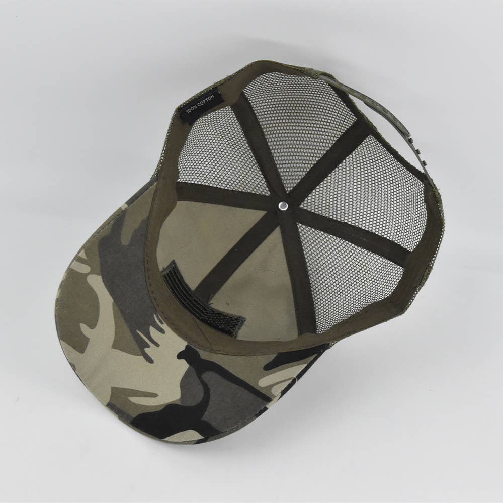 UNISHE - Camo USA Flag 4th of july Trucker Hats DX032