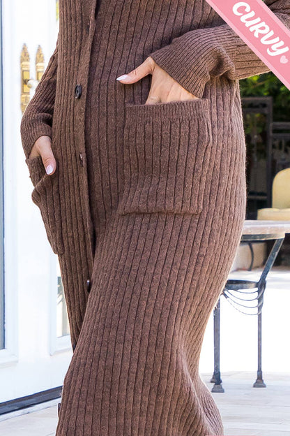 Sweet Lovely by Jen - PLUS SIZE COZY KNIT SWEATER LONG CARDIGAN