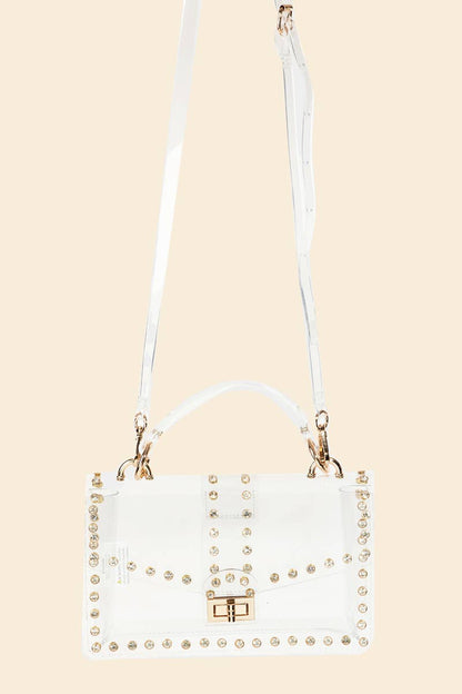 Anarchy Street - Transparent Rectangle Rhinestone Trim Bag
