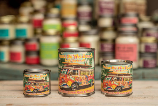 Surfs Up Candle - Peace On The Beach Paint Can Candle- Vintage Collection