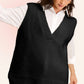 La Miel - MCS3589-Oversized Soft Knit Sweater Vest with Side Slit