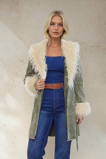 WISTERIA LANE - PENNY LANE WASHEED DENIM FUR TRXL