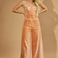 WISTERIA LANE - BOHO MINERAL WASH WIDE LEG DENIM JUMPSUIT