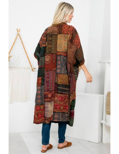 Kathmandu Imports - Womens Clothing - Patchwork Long Jacket (TH-1657)