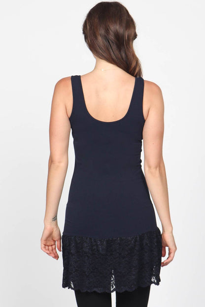 M.Rena - Reversible V-Scoop Tank Dress w/ Large Lace Hem