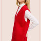 La Miel - MCS3589-Oversized Soft Knit Sweater Vest with Side Slit