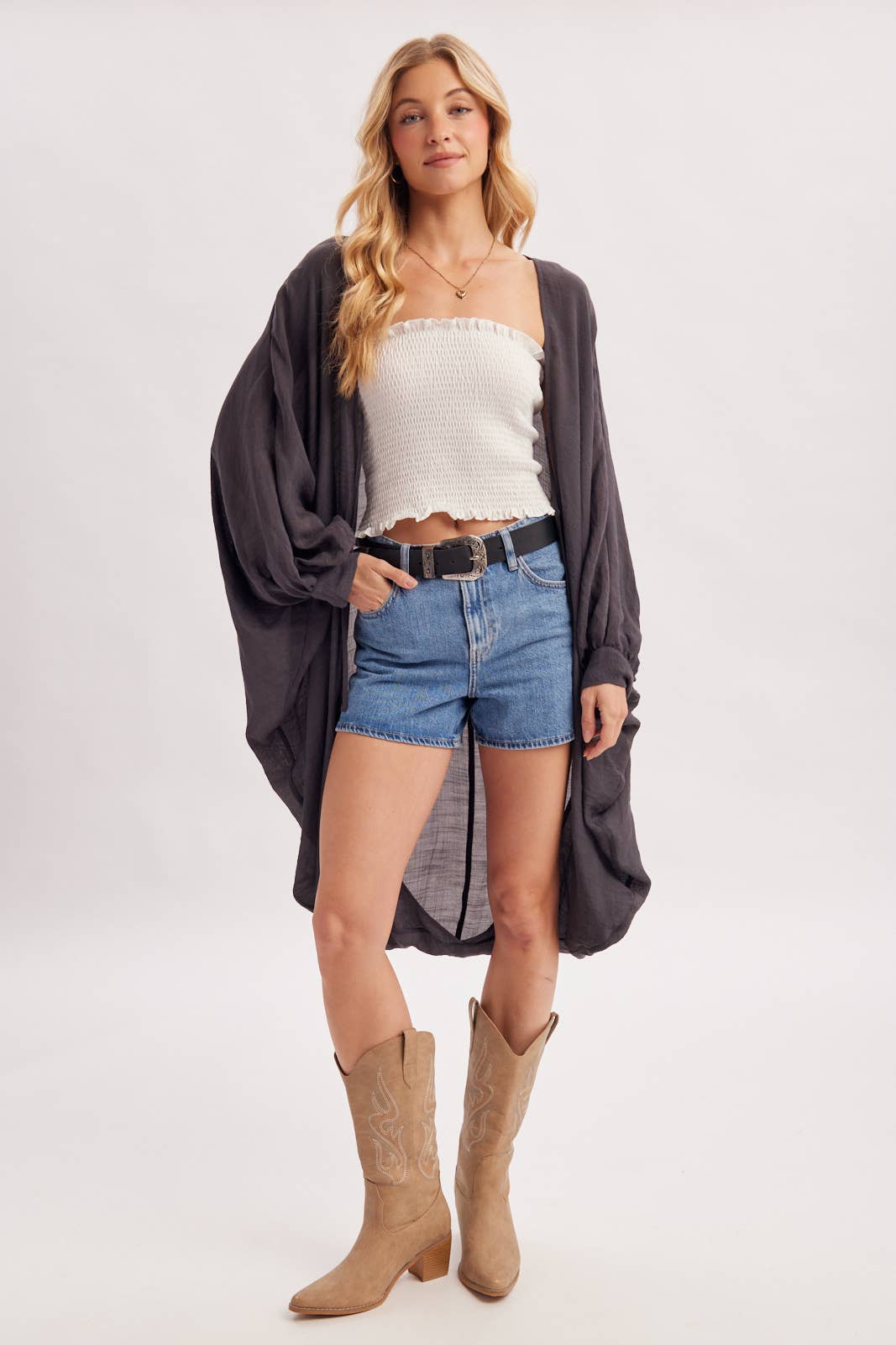 Bluivy - BOHO OPEN FRONT KIMONO CARDIGAN
