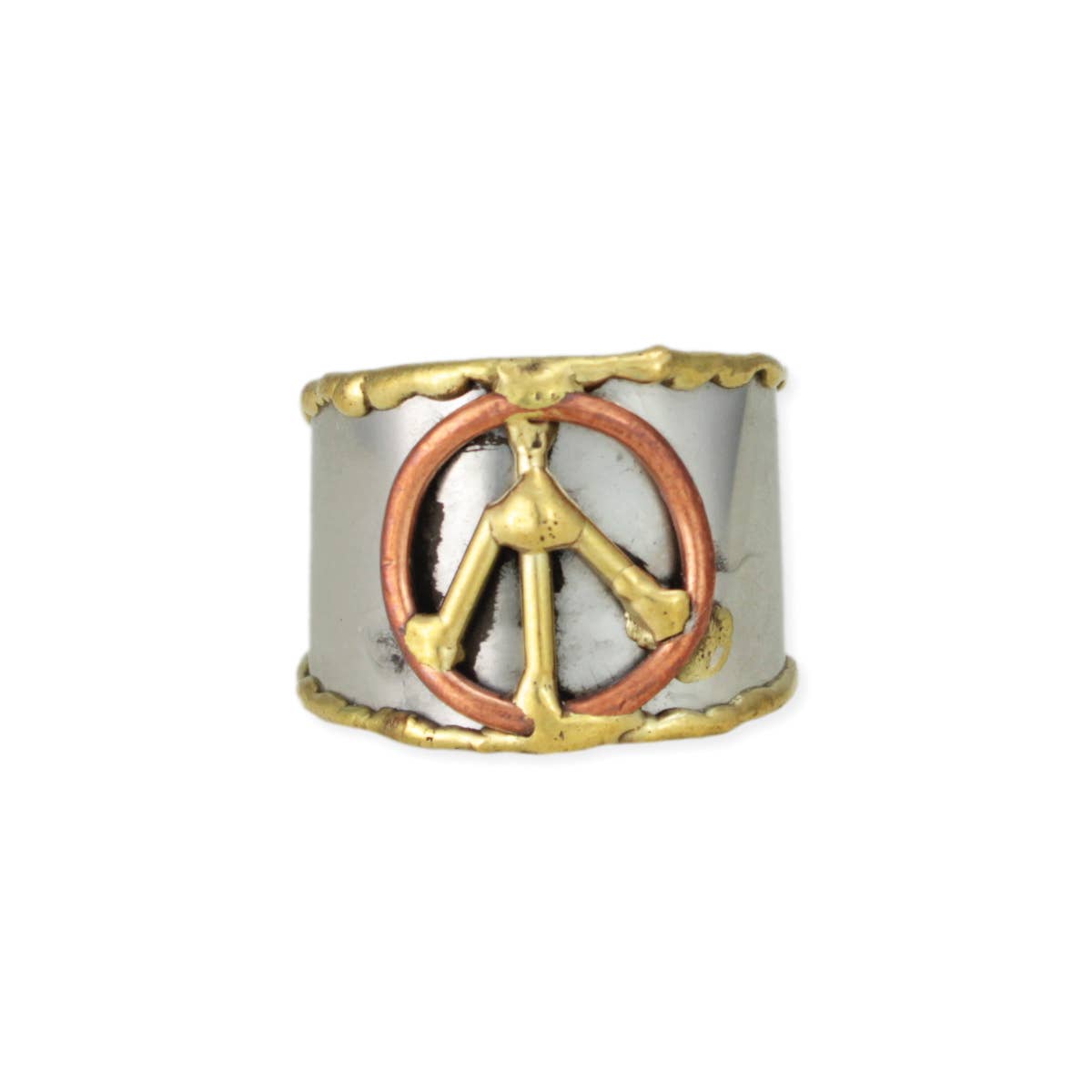 ZAD - Mixed Metal Peace Sign Ring