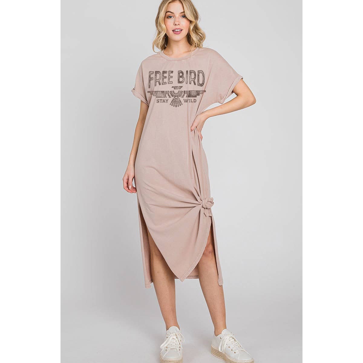 HRTandLUV - FREE BIRD MINERAL GRAPHIC DRESS: Mineral Black / S