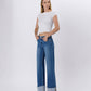 Lovervet by VERVET - HIGH RISE CUFFED WIDE JEANS LV1592