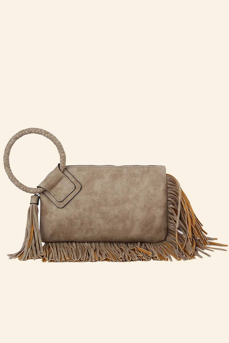 Anarchy Street - Fringe Cuff Clutch Tassel Wristlet Clutch Bag