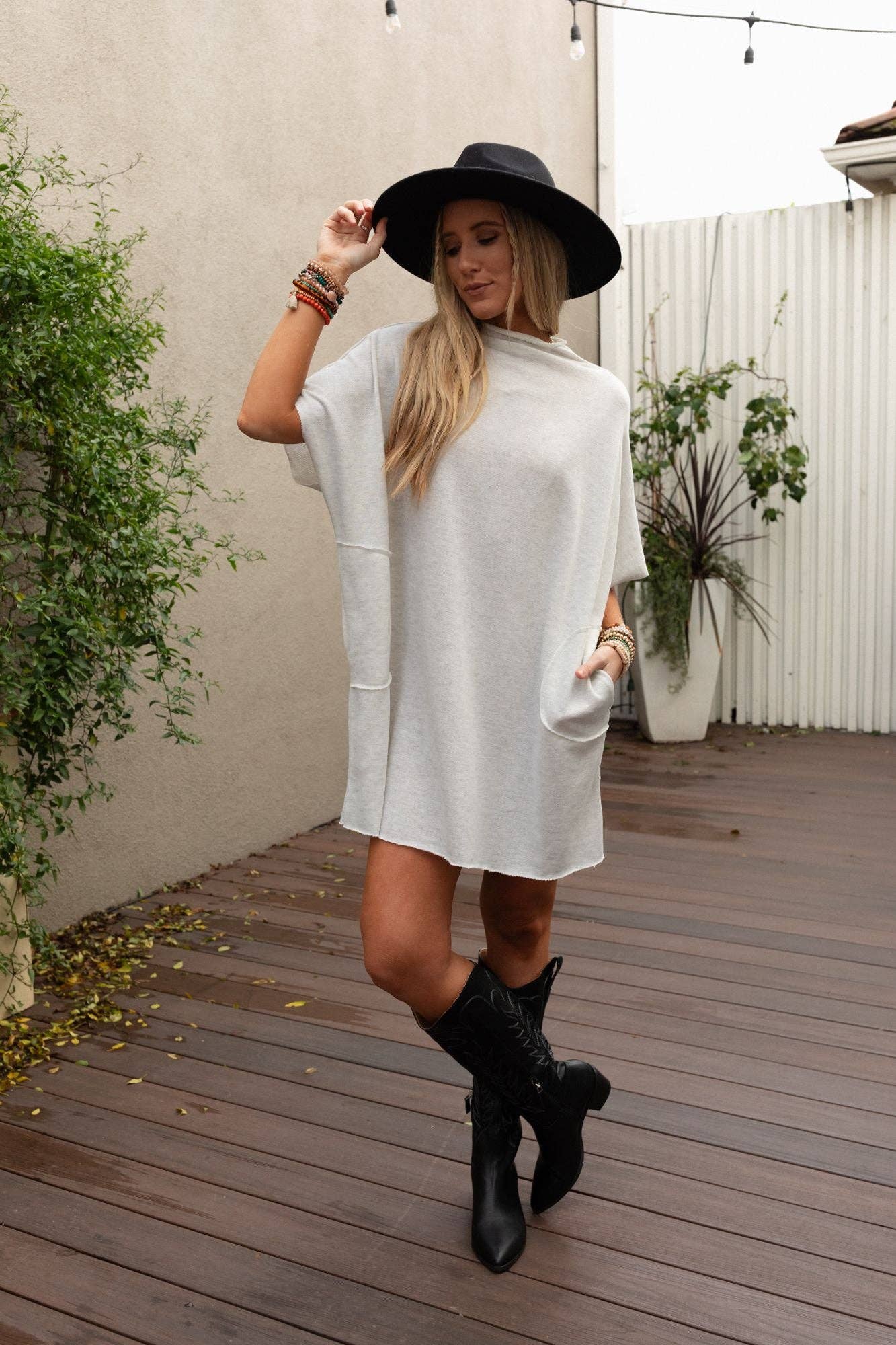 Three Bird Nest - Laid Back Luxe Dress - Light Heather Gray: XL
