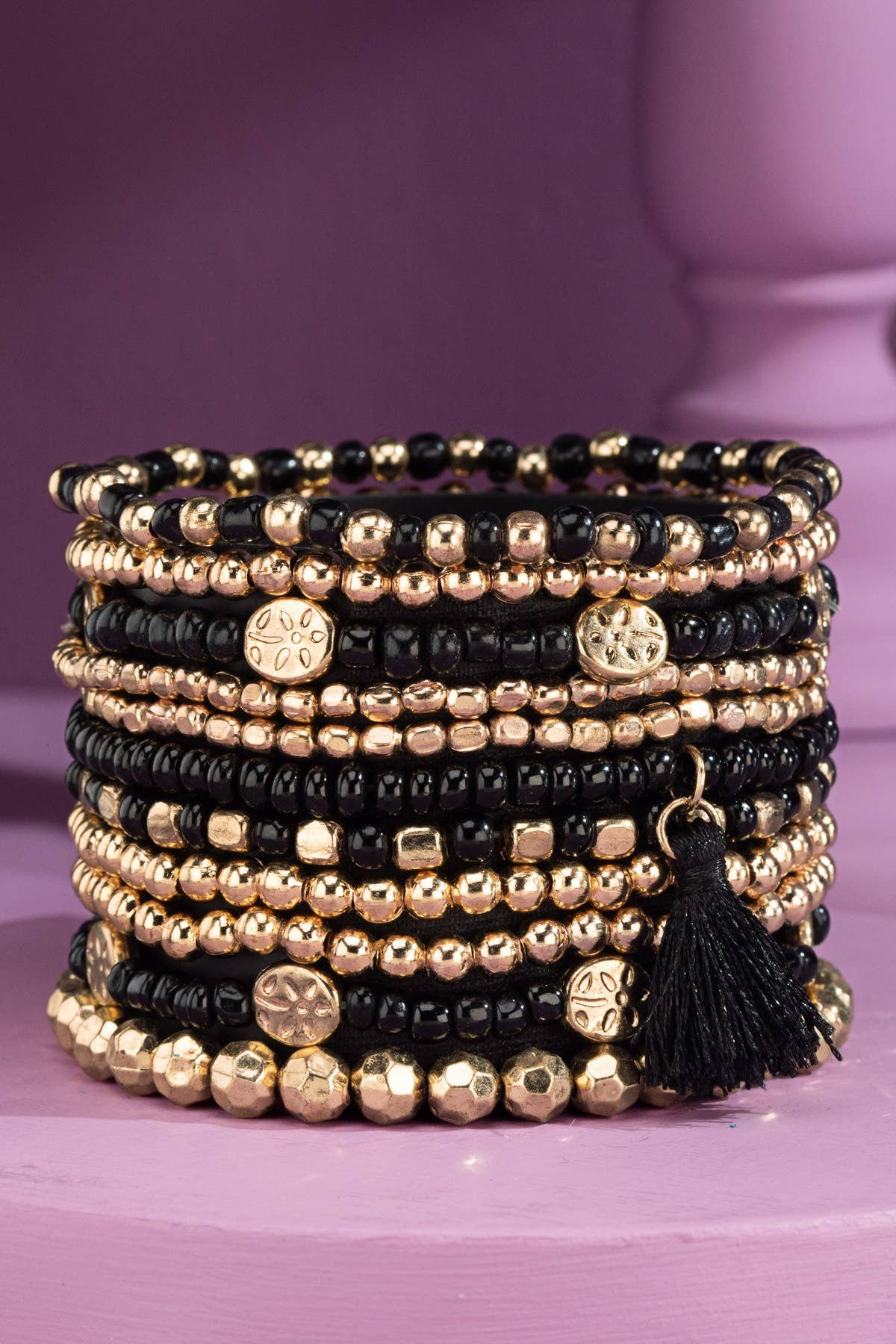 Urbanista - 12 Layered Mixed Bead Stretch Bracelet Set