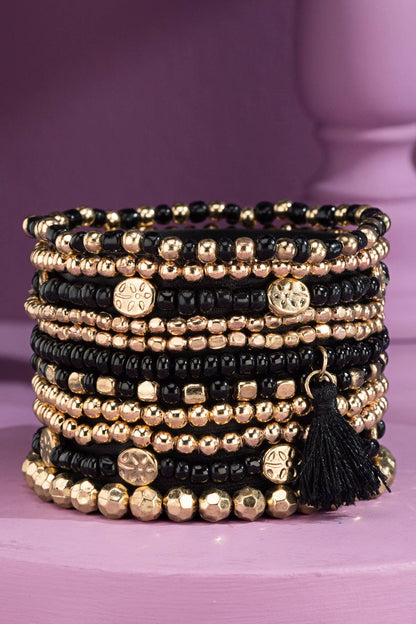 Urbanista - 12 Layered Mixed Bead Stretch Bracelet Set