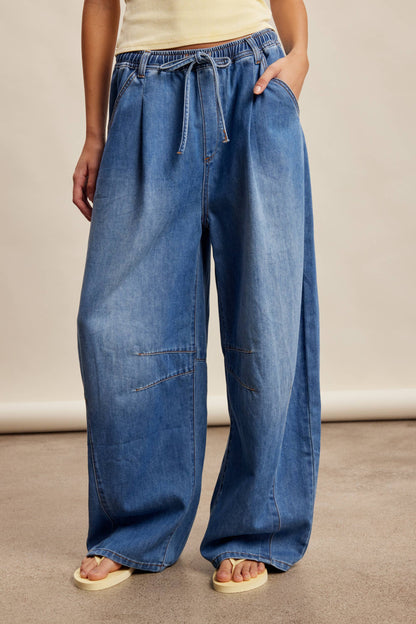 Listicle - Drawstring Wide-Leg Denim Pants LP0278