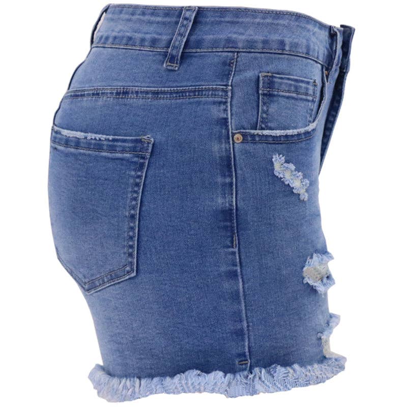 Lovesoft - Women's High-rise Ripped Stretch Summer Denim Shorts