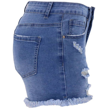 Lovesoft - Women's High-rise Ripped Stretch Summer Denim Shorts