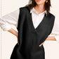 La Miel - MCS3589-Oversized Soft Knit Sweater Vest with Side Slit