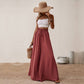 Smocked paperbag wide leg pants