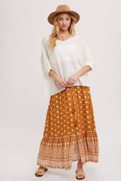 Bluivy - BOHO PRINT MAXI SKIRT