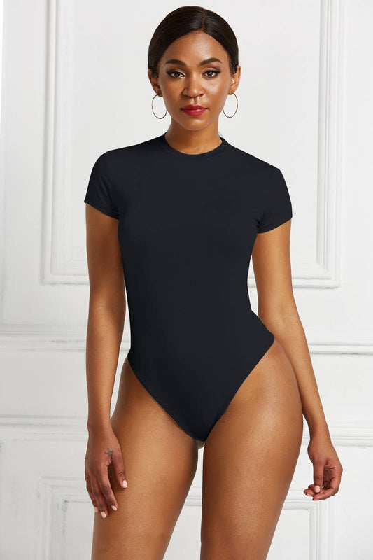 NINEXIS - CWSBSS0036_SOLID COLOR ROUND NECK SHORT SLEEVE BODYSUIT