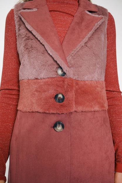 Mystree - Faux Fur Mix Coat