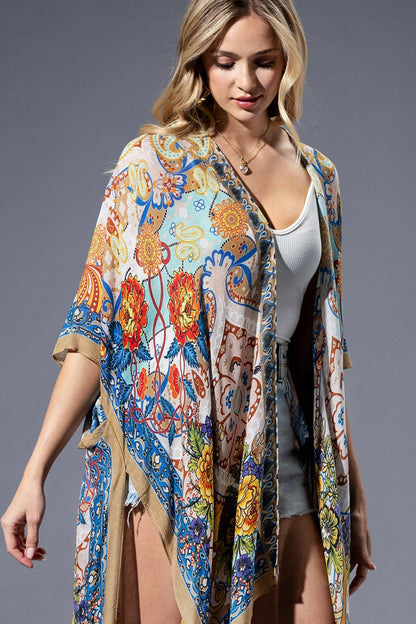 Urbanista - Gold Blue Mandala Kimono
