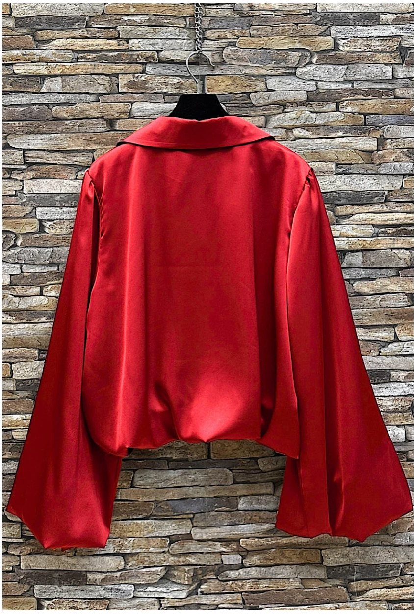 Red Satin Blouse