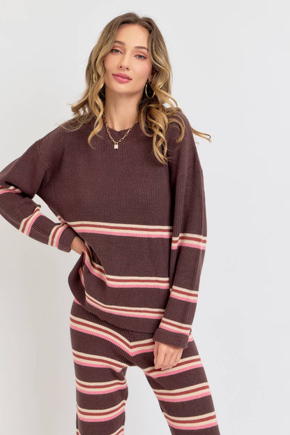 Sweet Lovely by Jen - KNIT STRIPED PULL-ON-PANTS