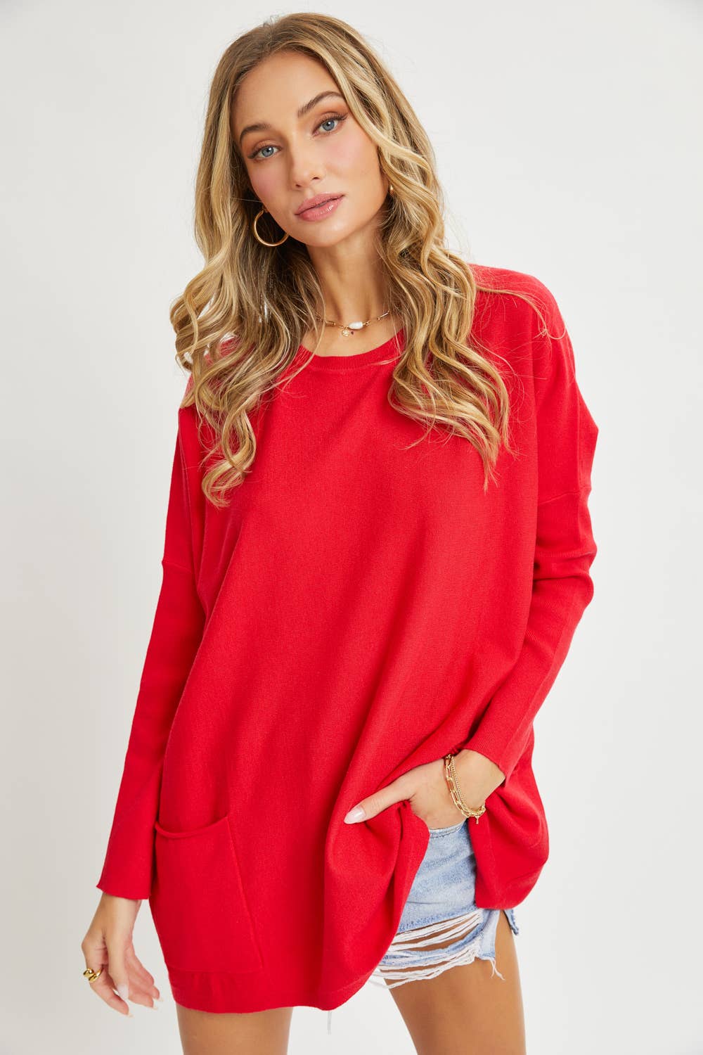 Sweet Lovely by Jen - OVERSIZE/LOOSE FIT ROUND NECK KNIT TOP